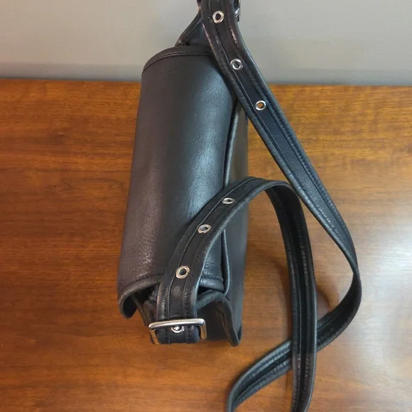 Coach Rambler's Legacy 9067 Leather Shoulder Crossbody Bag Purse Black Vintage - Picture 5 of 15
